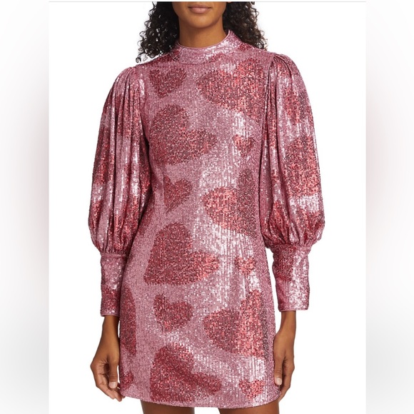 Farm Rio Heart Sequined Minidress Size XS - Picture 2 of 8